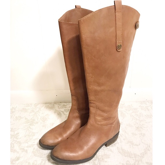 Sam Edelman penny leather riding boots wide calf - Picture 1 of 8
